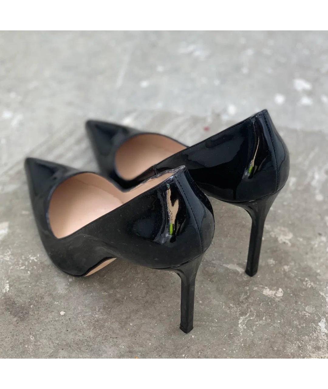 MANOLO BLAHNIK Черные кожаные туфли, фото 4