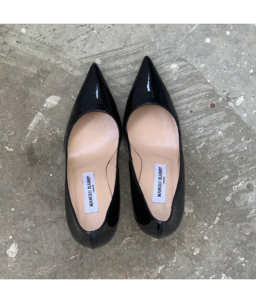 MANOLO BLAHNIK Черные кожаные туфли, фото 3