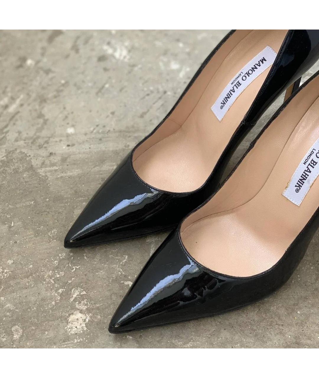 MANOLO BLAHNIK Черные кожаные туфли, фото 7