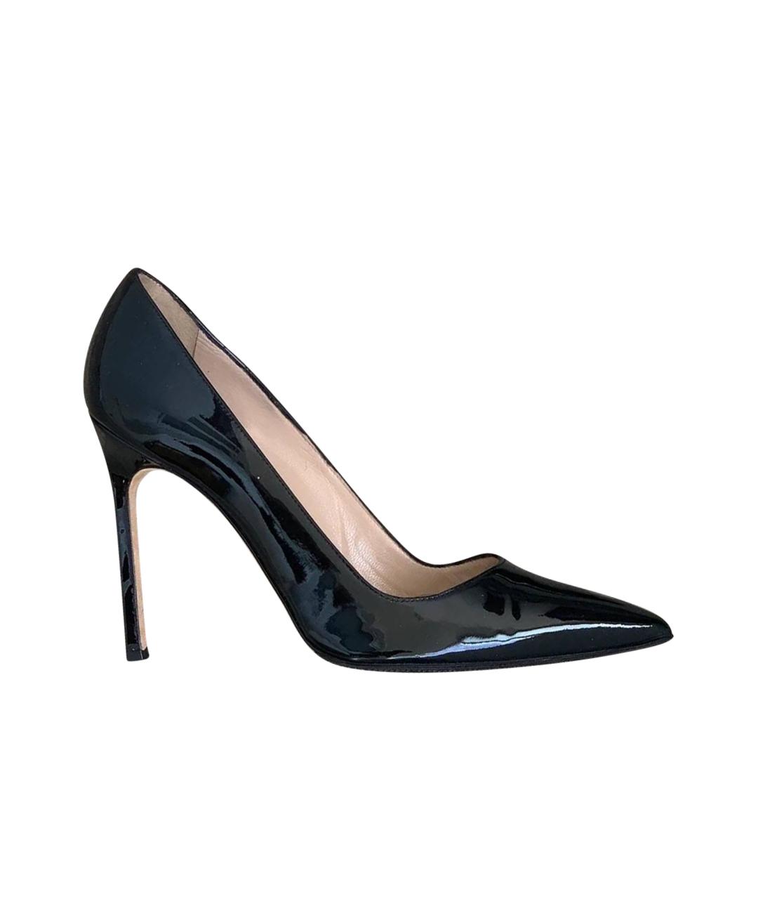 MANOLO BLAHNIK Черные кожаные туфли, фото 1