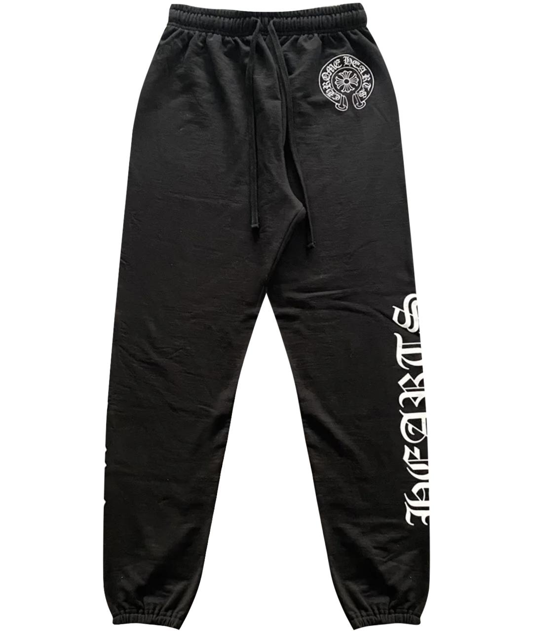 CHROME HEARTS Черные хлопковые повседневные брюки, фото 1