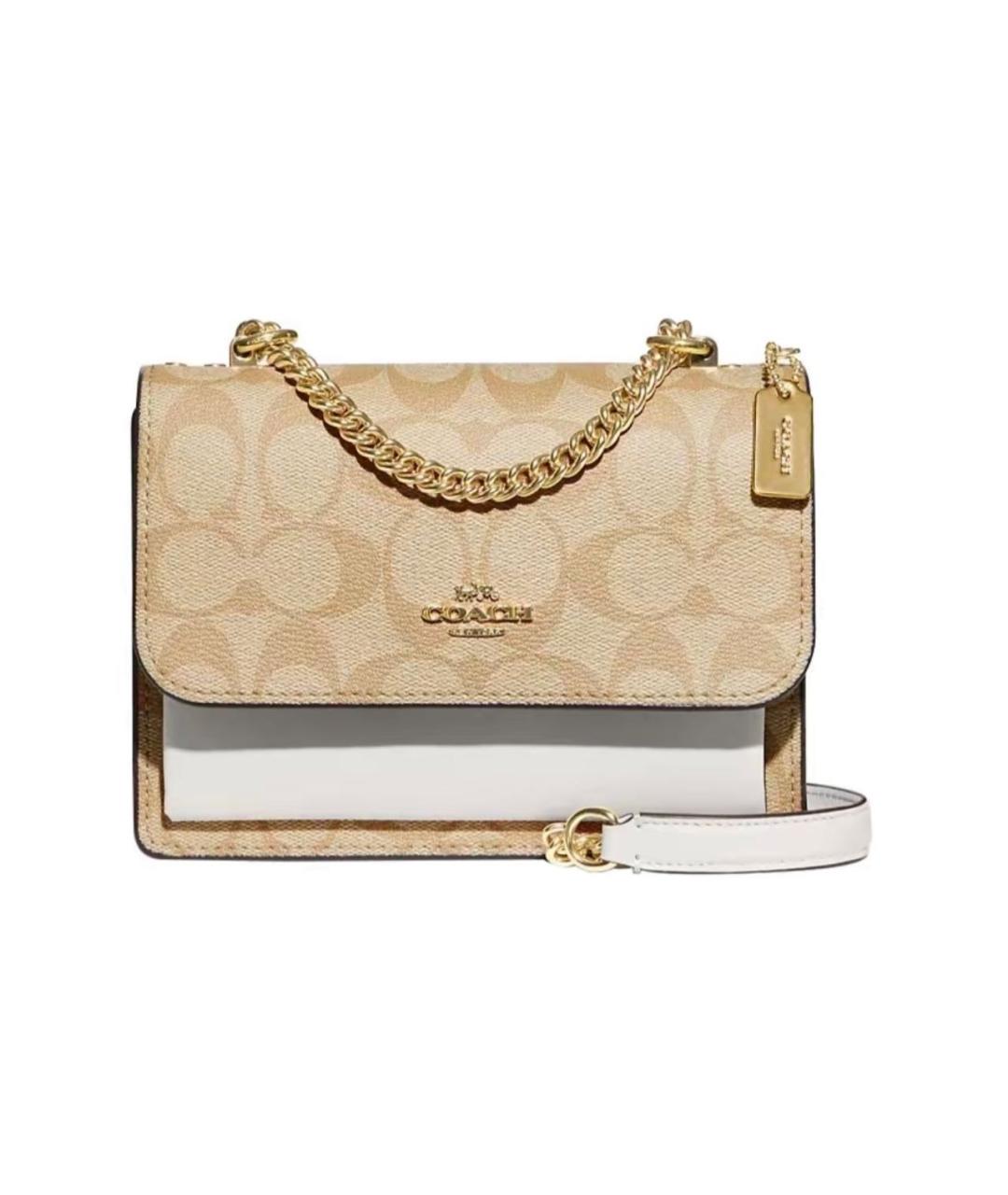 COACH Бежевая сумка через плечо, фото 5