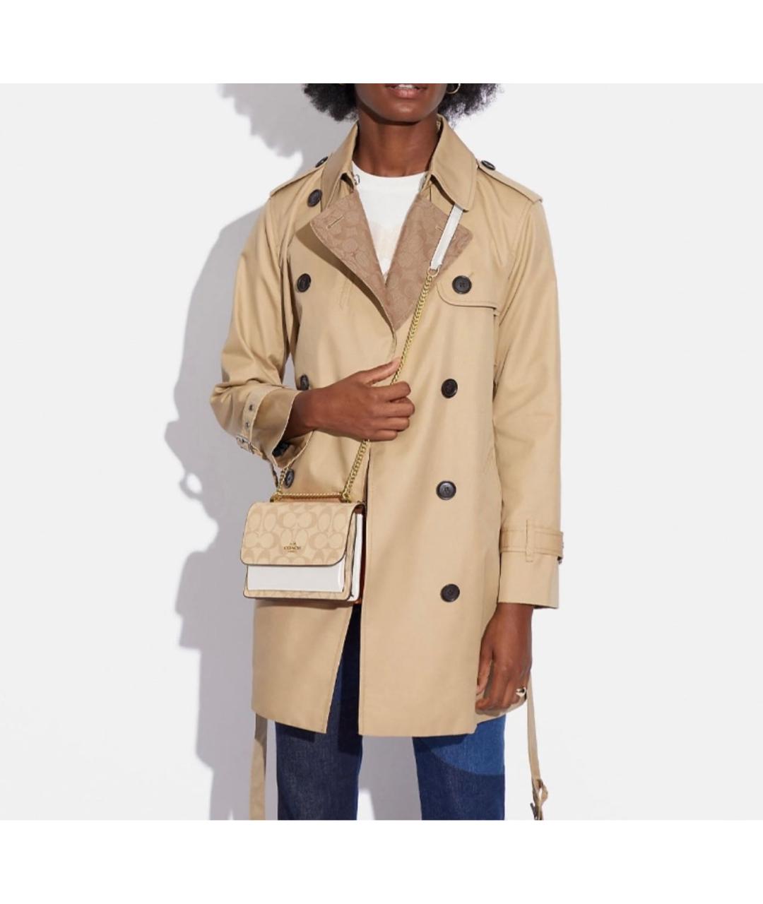 COACH Бежевая сумка через плечо, фото 4