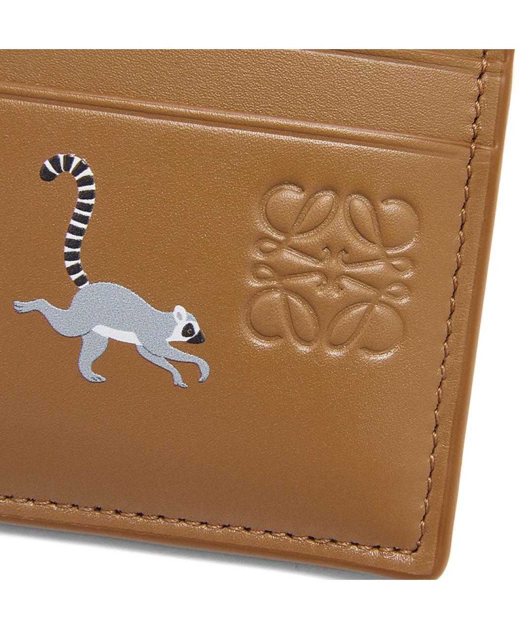 LOEWE Коричневый кожаный кардхолдер, фото 5