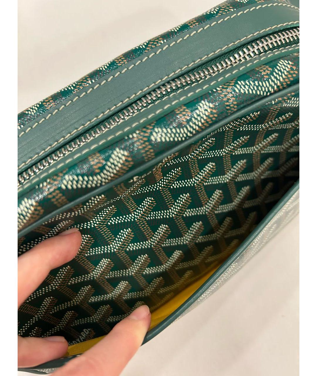 GOYARD Зеленая кожаная сумка на плечо, фото 3