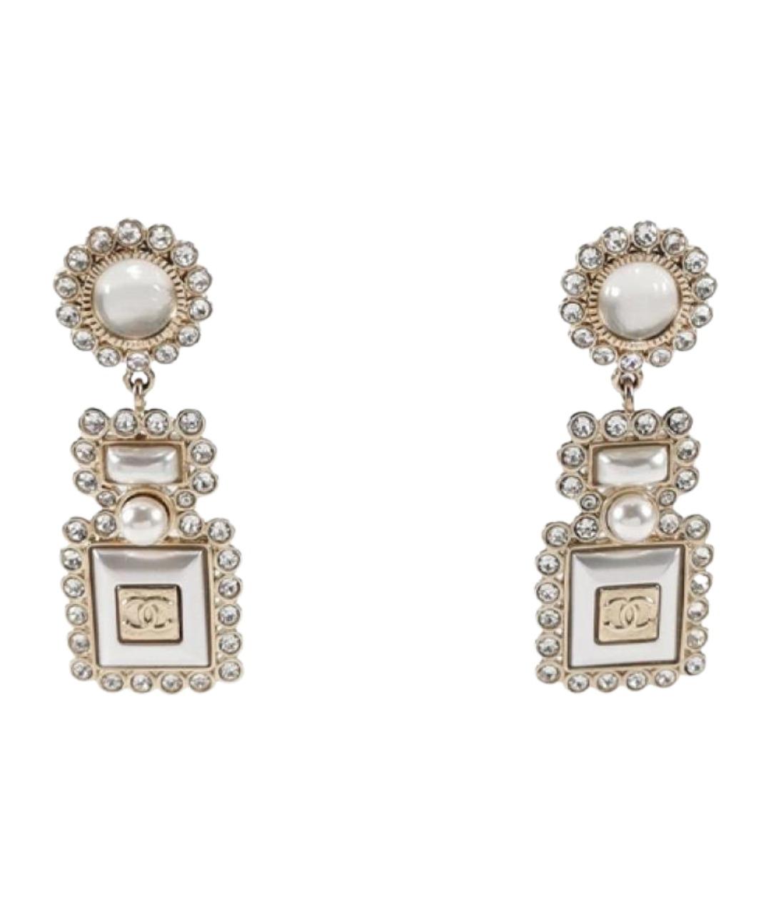 CHANEL Золотые металлические серьги, фото 1