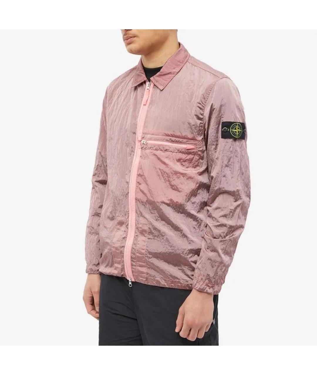 STONE ISLAND Розовая полиамидовая куртка, фото 7