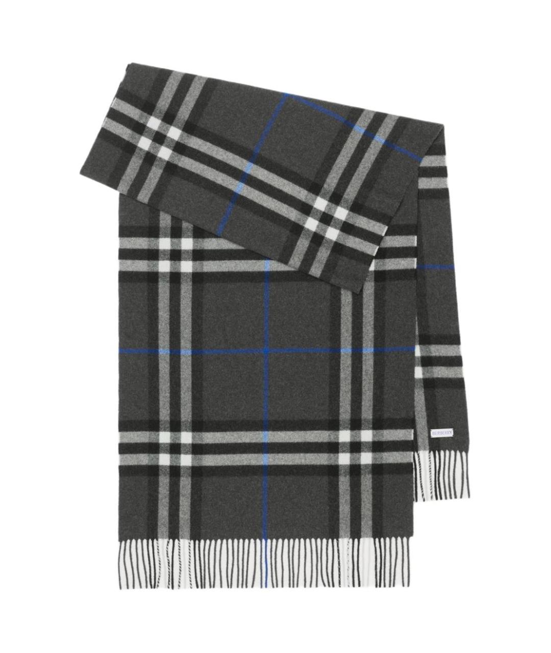 BURBERRY Черный кашемировый шарф, фото 1