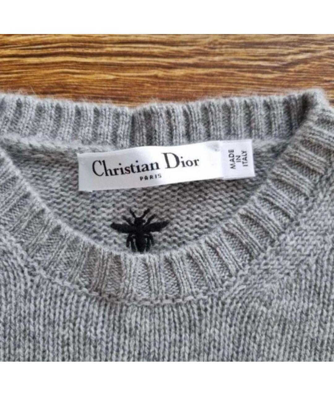 CHRISTIAN DIOR Серый кашемировый джемпер / свитер, фото 6