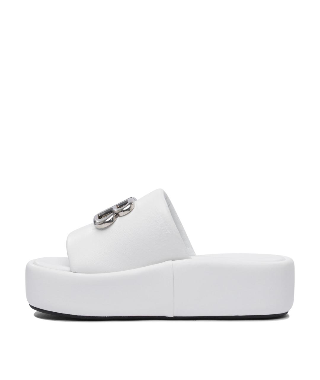 BALENCIAGA Белые кожаные сандалии, фото 3