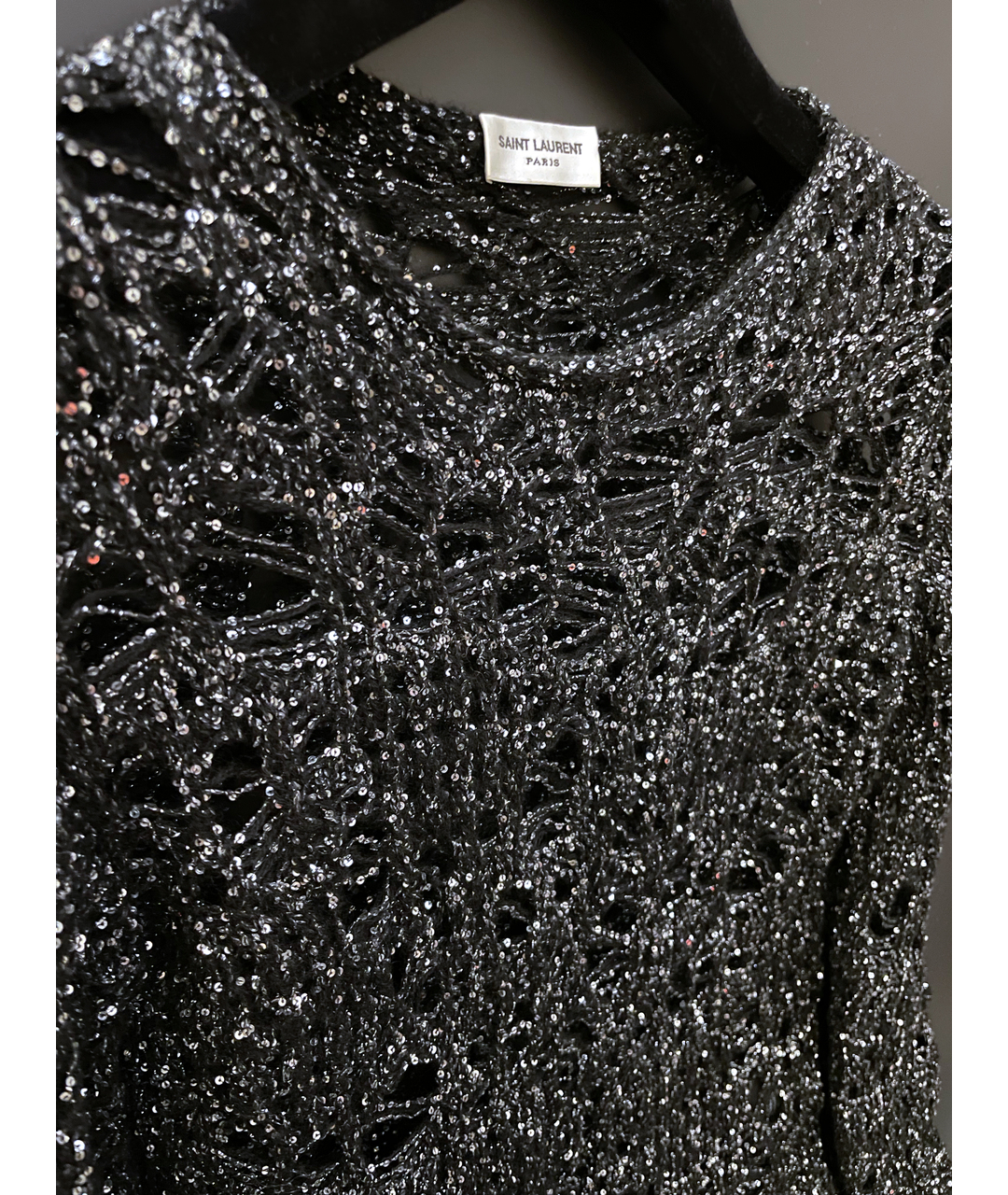 SAINT LAURENT Черный полиэстеровый джемпер / свитер, фото 6