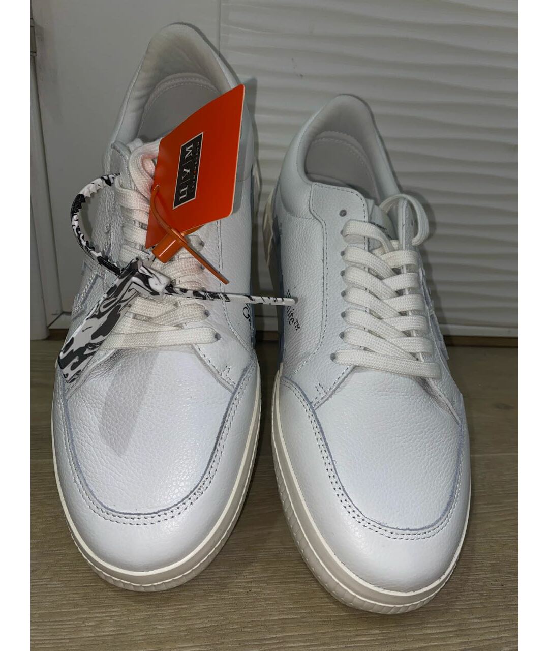 OFF-WHITE Белые кожаные низкие кроссовки / кеды, фото 2