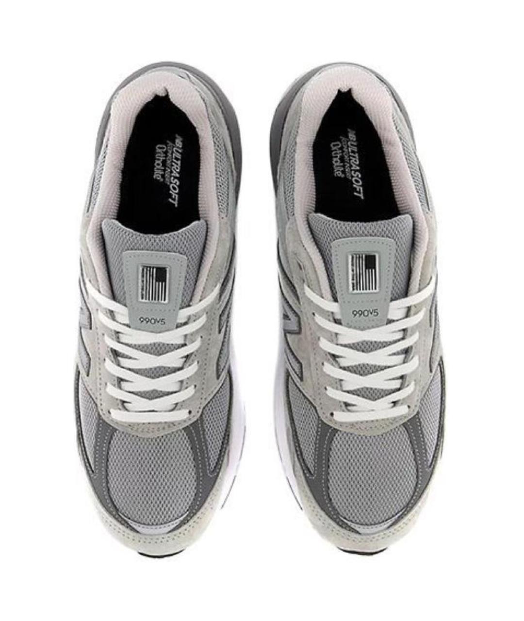 NEW BALANCE Серые кожаные низкие кроссовки / кеды, фото 6