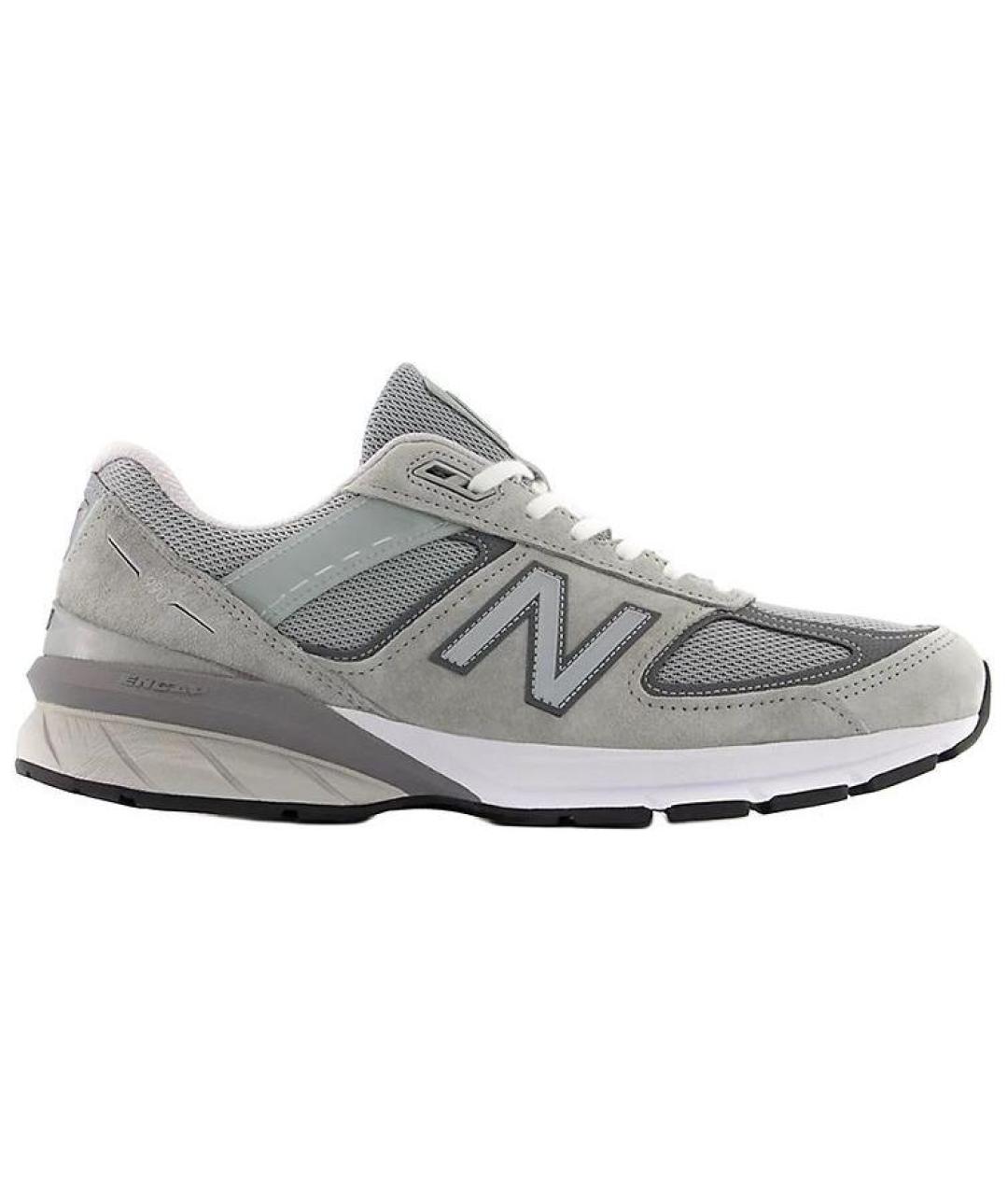 NEW BALANCE Серые кожаные низкие кроссовки / кеды, фото 1
