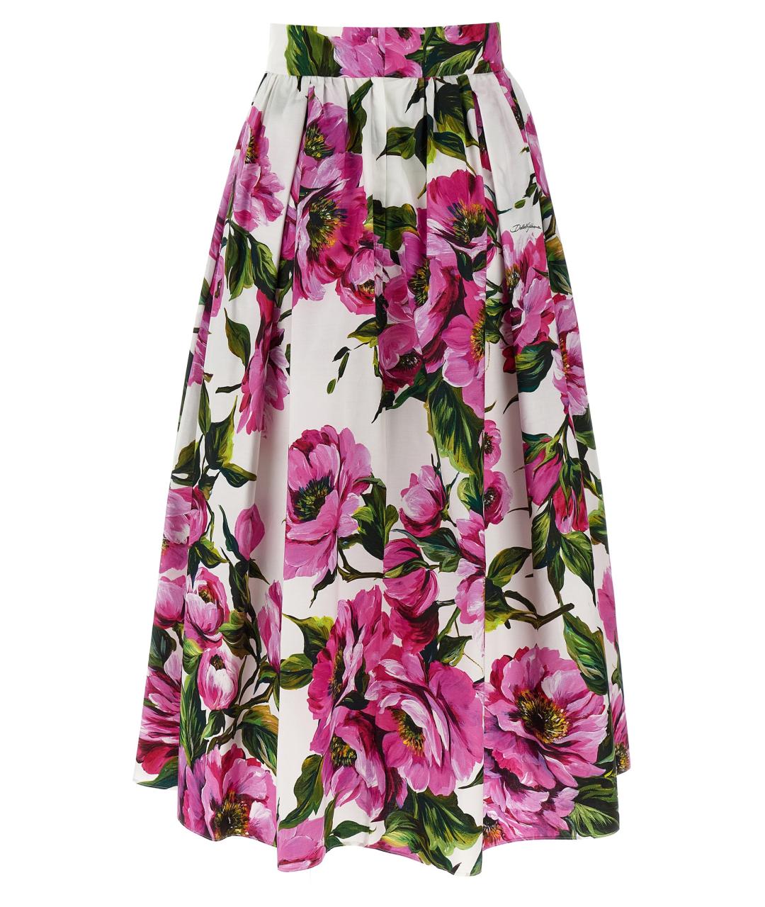 DOLCE&GABBANA Мульти хлопковая юбка миди, фото 2