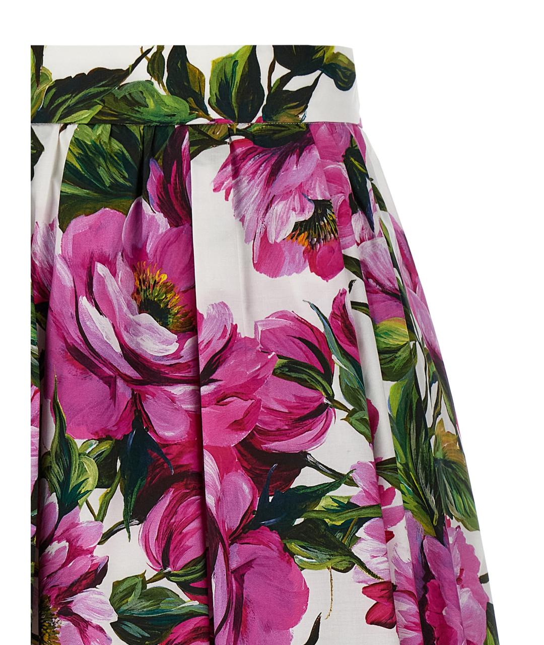 DOLCE&GABBANA Мульти хлопковая юбка миди, фото 3