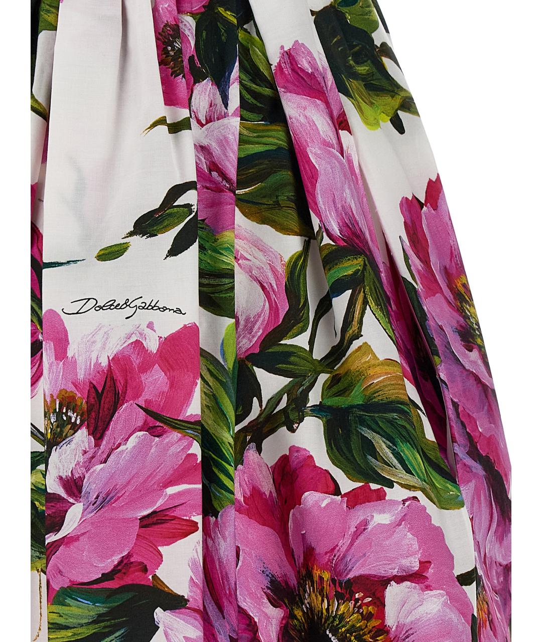 DOLCE&GABBANA Мульти хлопковая юбка миди, фото 4