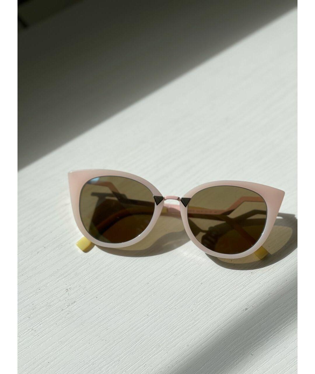FENDI Розовые металлические солнцезащитные очки, фото 5