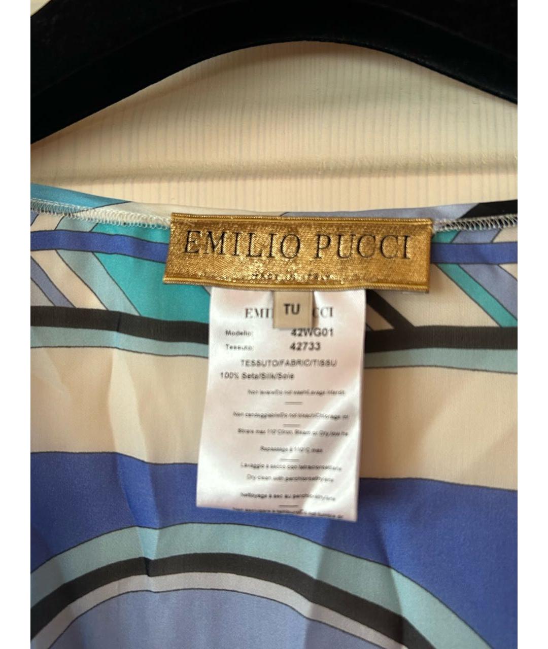 EMILIO PUCCI Синее шелковое парео, фото 3