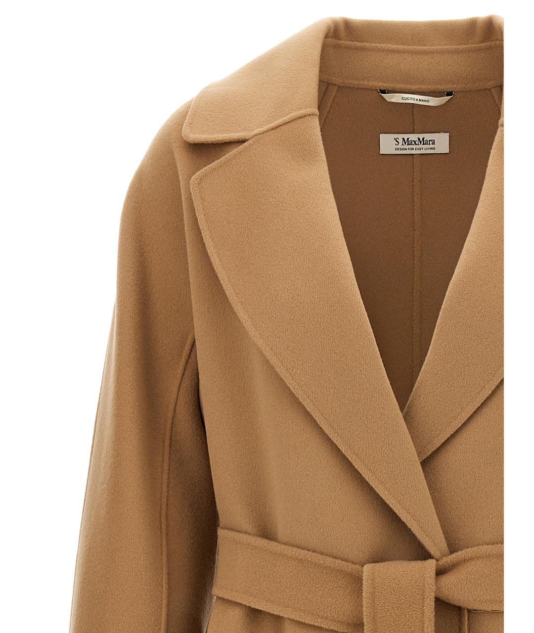 'S MAX MARA Бежевое шерстяное пальто, фото 3