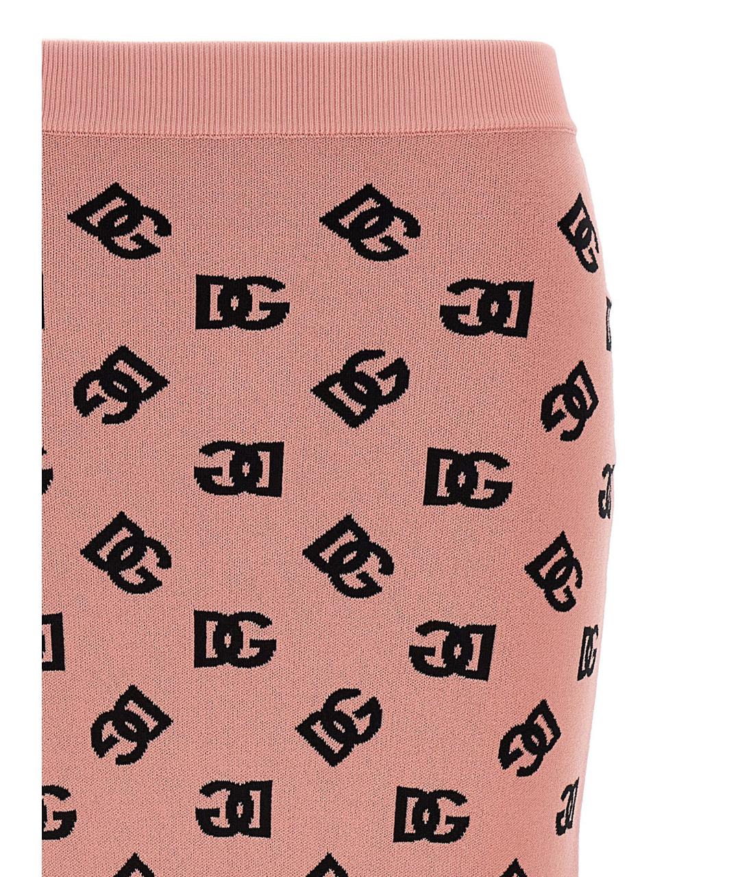 DOLCE&GABBANA Розовая вискозная юбка миди, фото 3