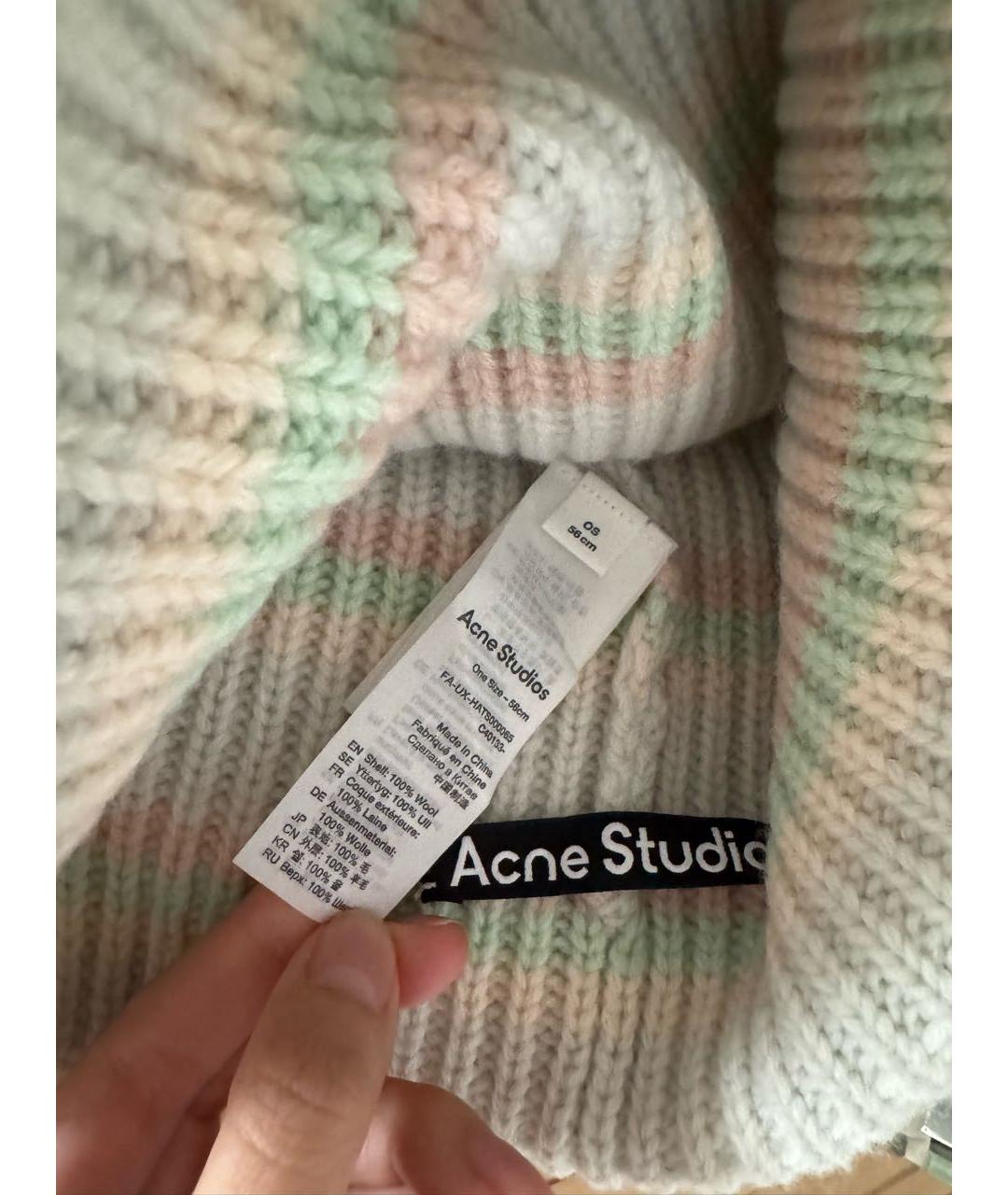 ACNE STUDIOS Голубая шерстяная шапка, фото 4