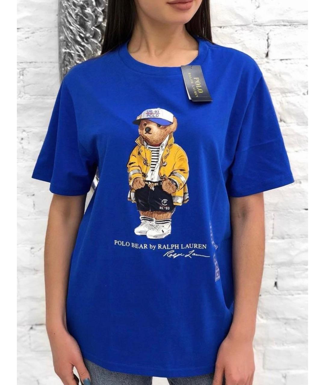 POLO RALPH LAUREN Синяя хлопковая футболка, фото 5