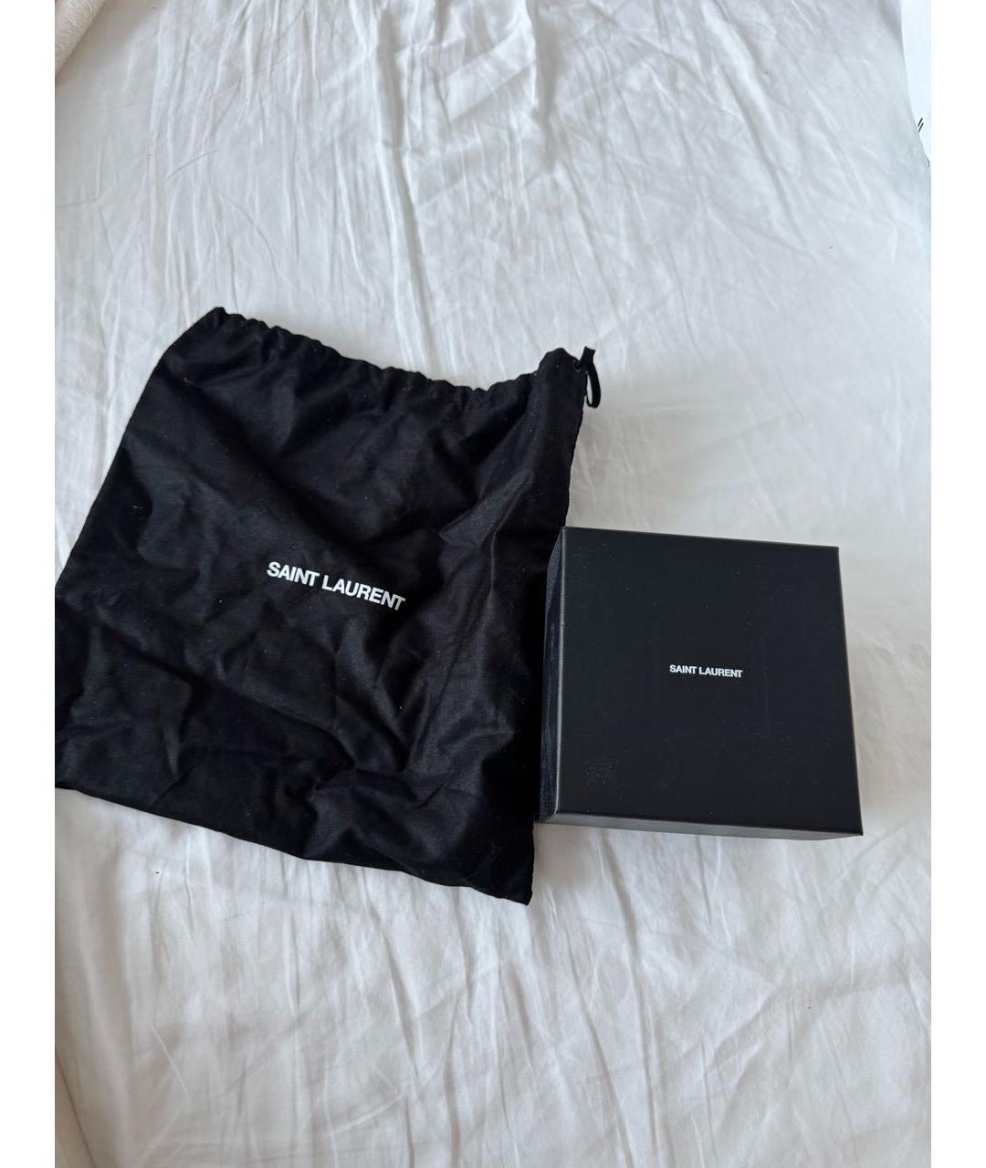 SAINT LAURENT Белый кожаный ремень, фото 8