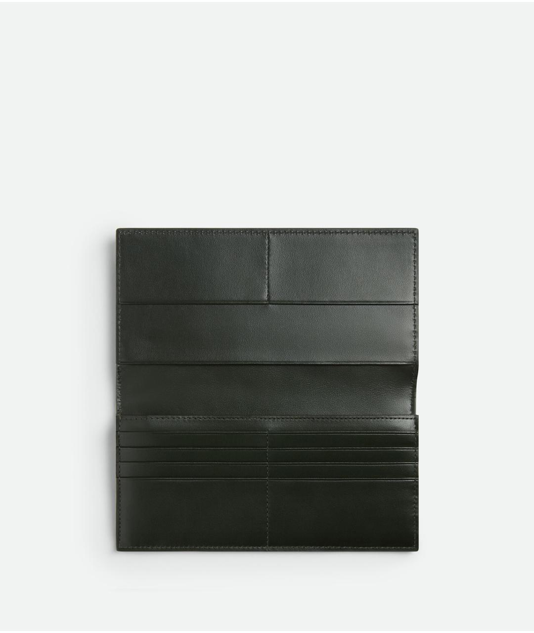 BOTTEGA VENETA Зеленый кожаный кошелек, фото 4