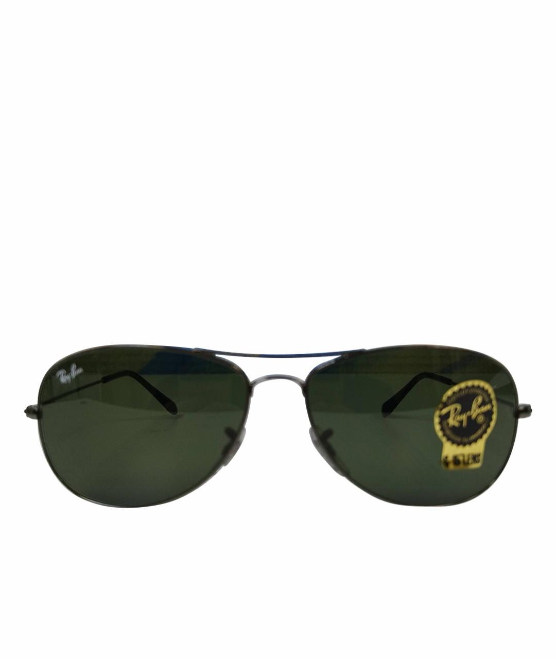 RAY BAN Черные металлические солнцезащитные очки, фото 1