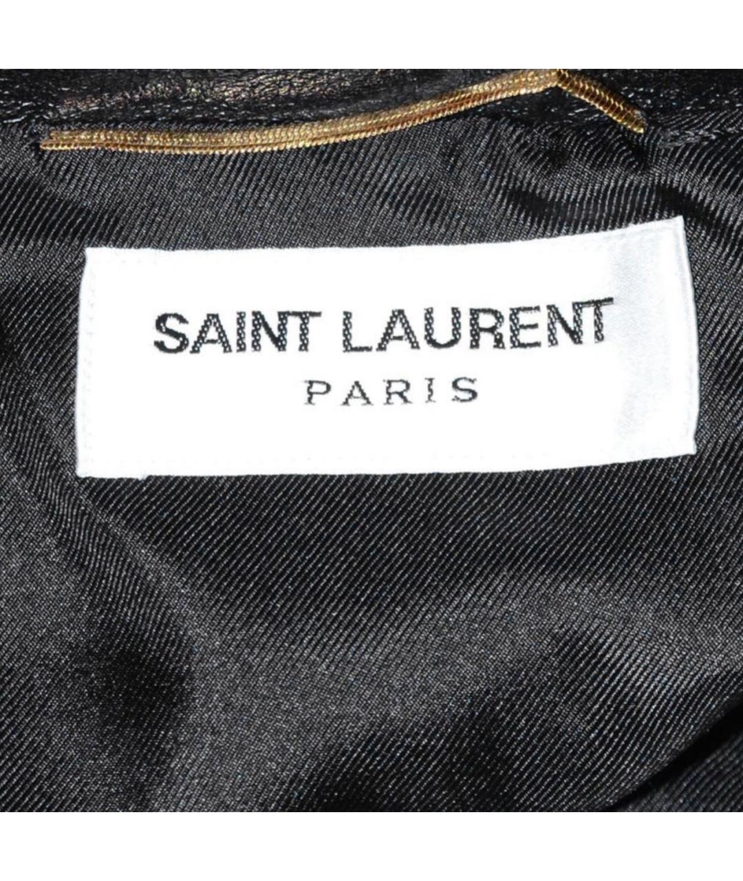 SAINT LAURENT Черная кожаная юбка мини, фото 7