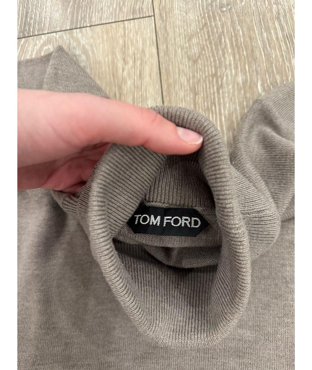 TOM FORD Серая шерстяная водолазка, фото 4