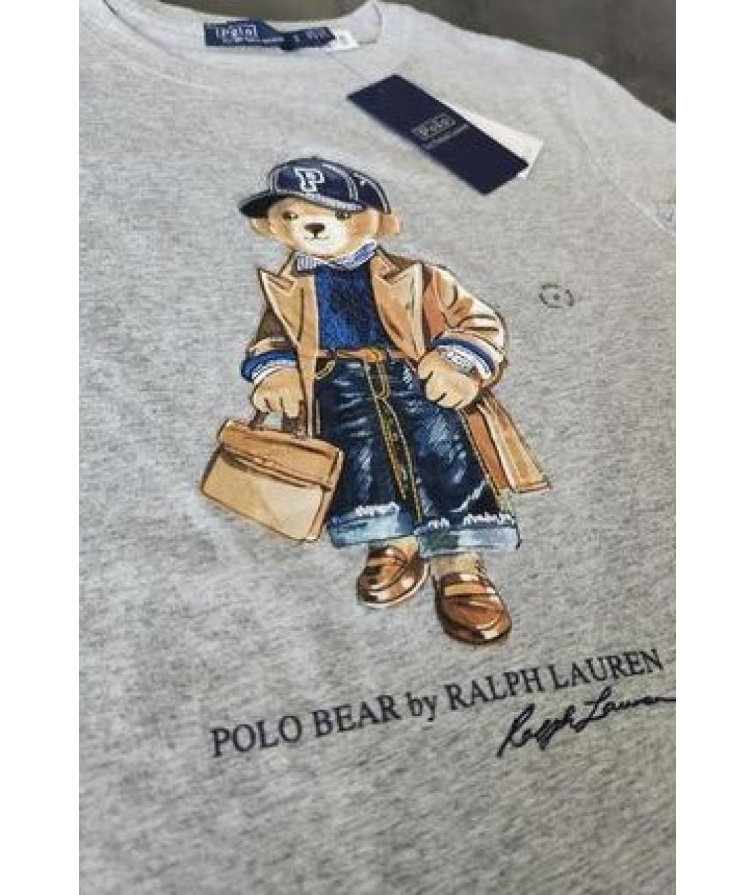 POLO RALPH LAUREN Серая хлопковая футболка, фото 8