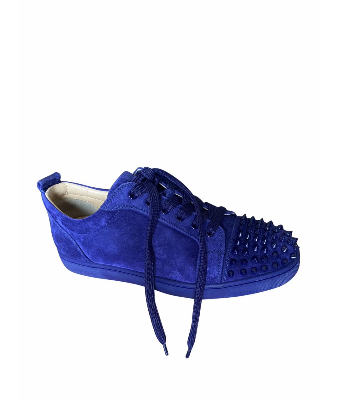 CHRISTIAN LOUBOUTIN Синие кожаные низкие кроссовки / кеды, фото 1