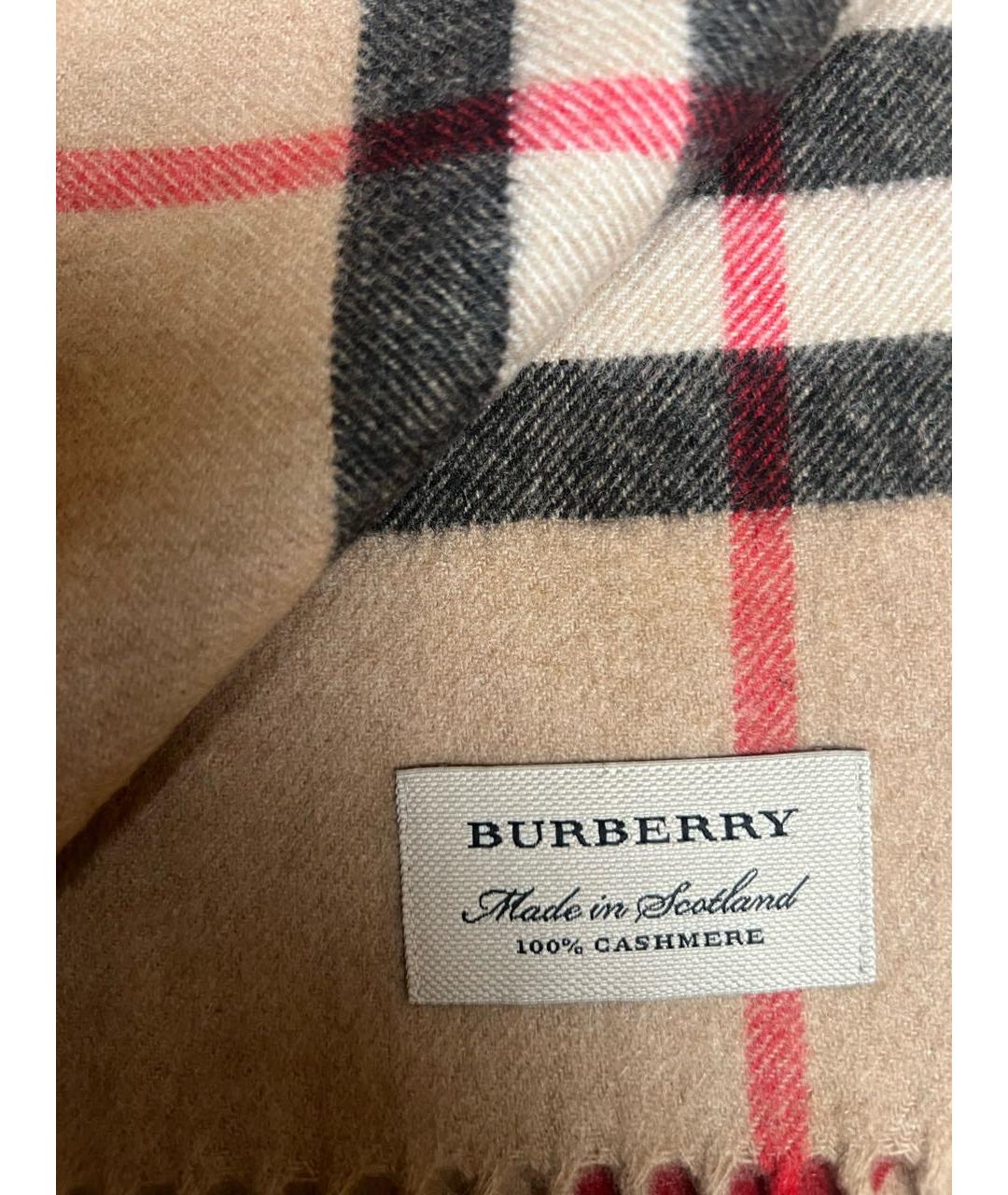 BURBERRY Бежевый кашемировый шарф, фото 3