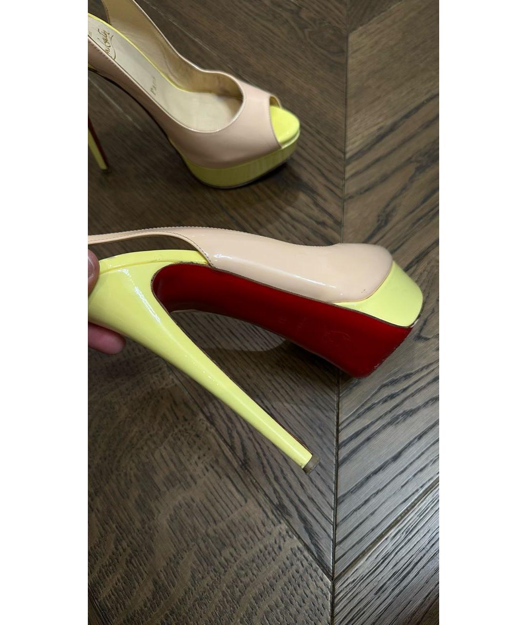 CHRISTIAN LOUBOUTIN Желтые туфли, фото 4