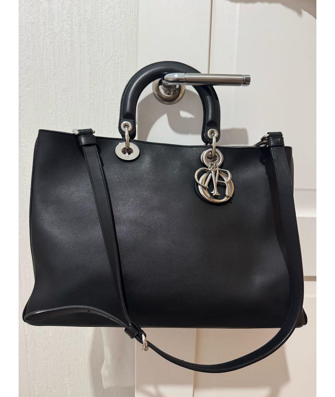 CHRISTIAN DIOR Черная кожаная сумка с короткими ручками, фото 5