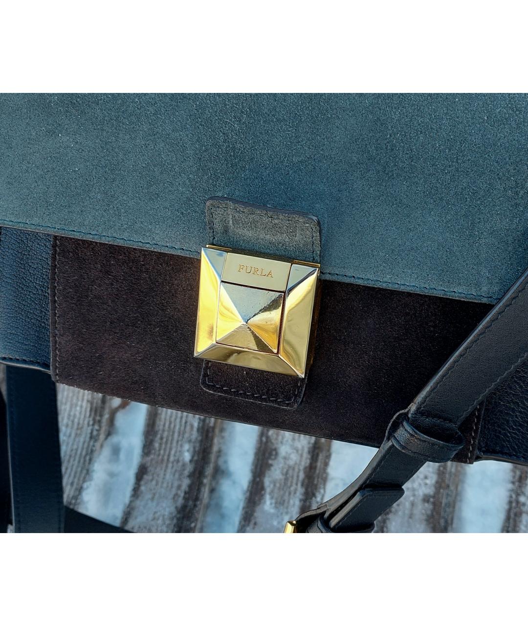 FURLA Черная кожаная сумка через плечо, фото 8