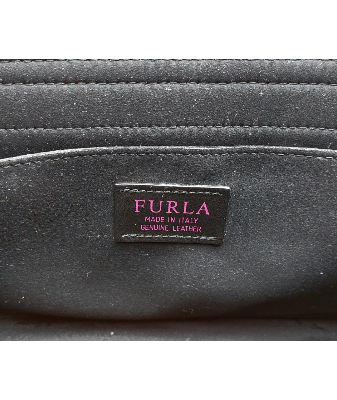 FURLA Черная кожаная сумка через плечо, фото 8