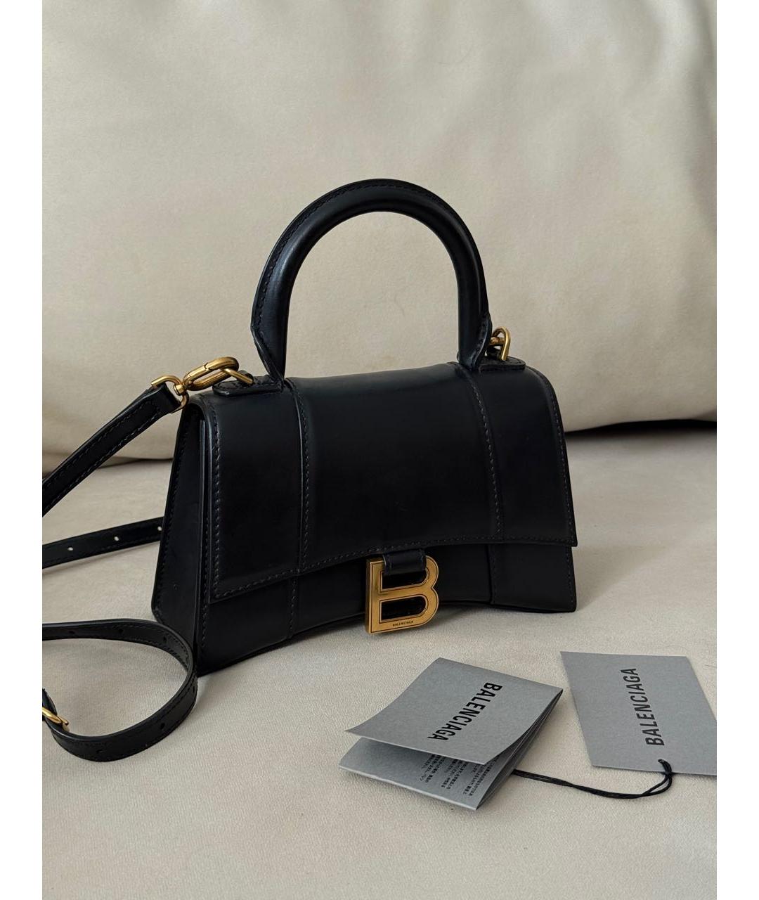 BALENCIAGA Черная кожаная сумка через плечо, фото 3