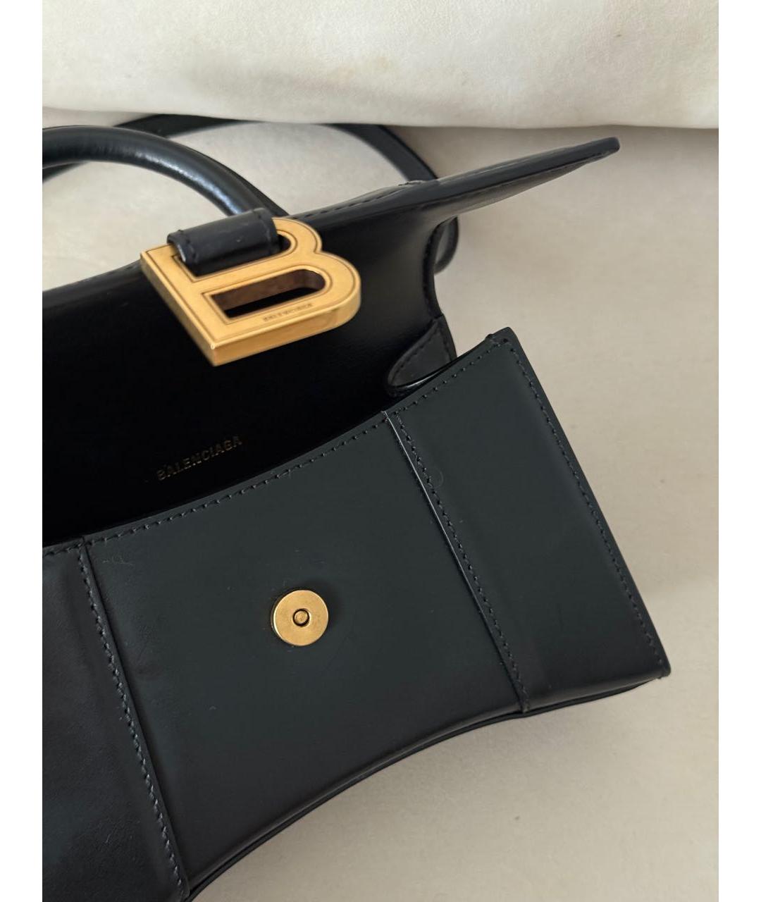 BALENCIAGA Черная кожаная сумка через плечо, фото 6