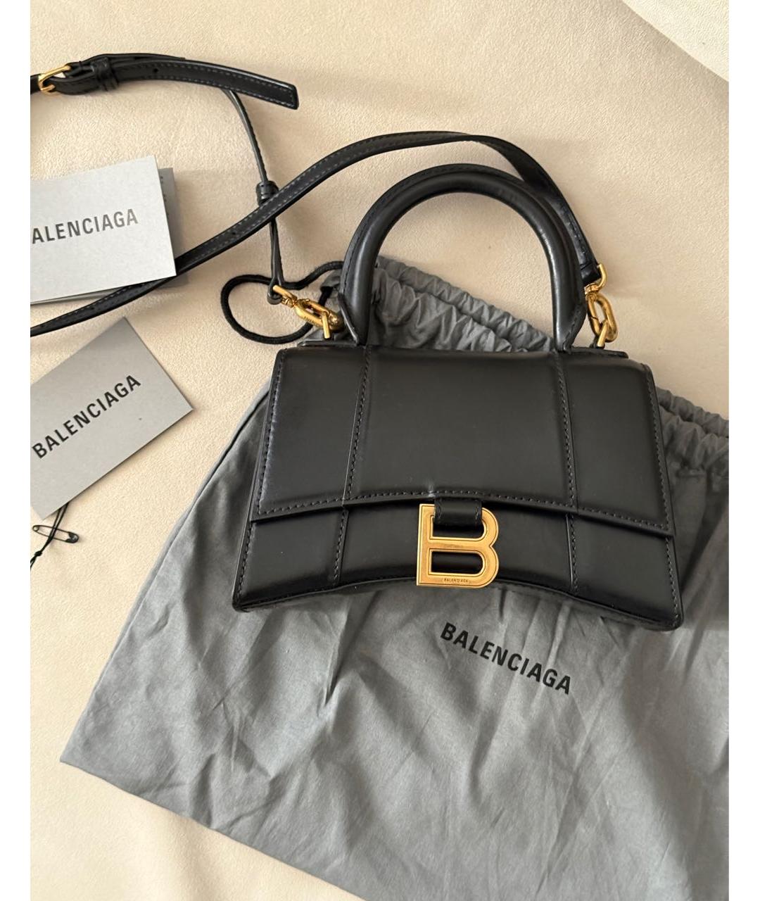 BALENCIAGA Черная кожаная сумка через плечо, фото 2