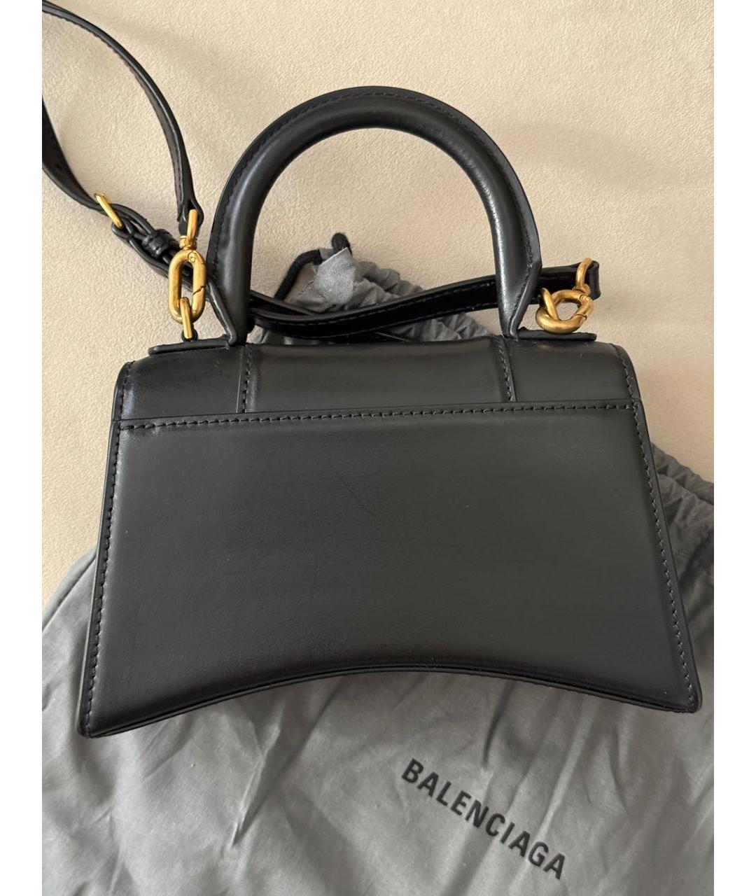 BALENCIAGA Черная кожаная сумка через плечо, фото 4