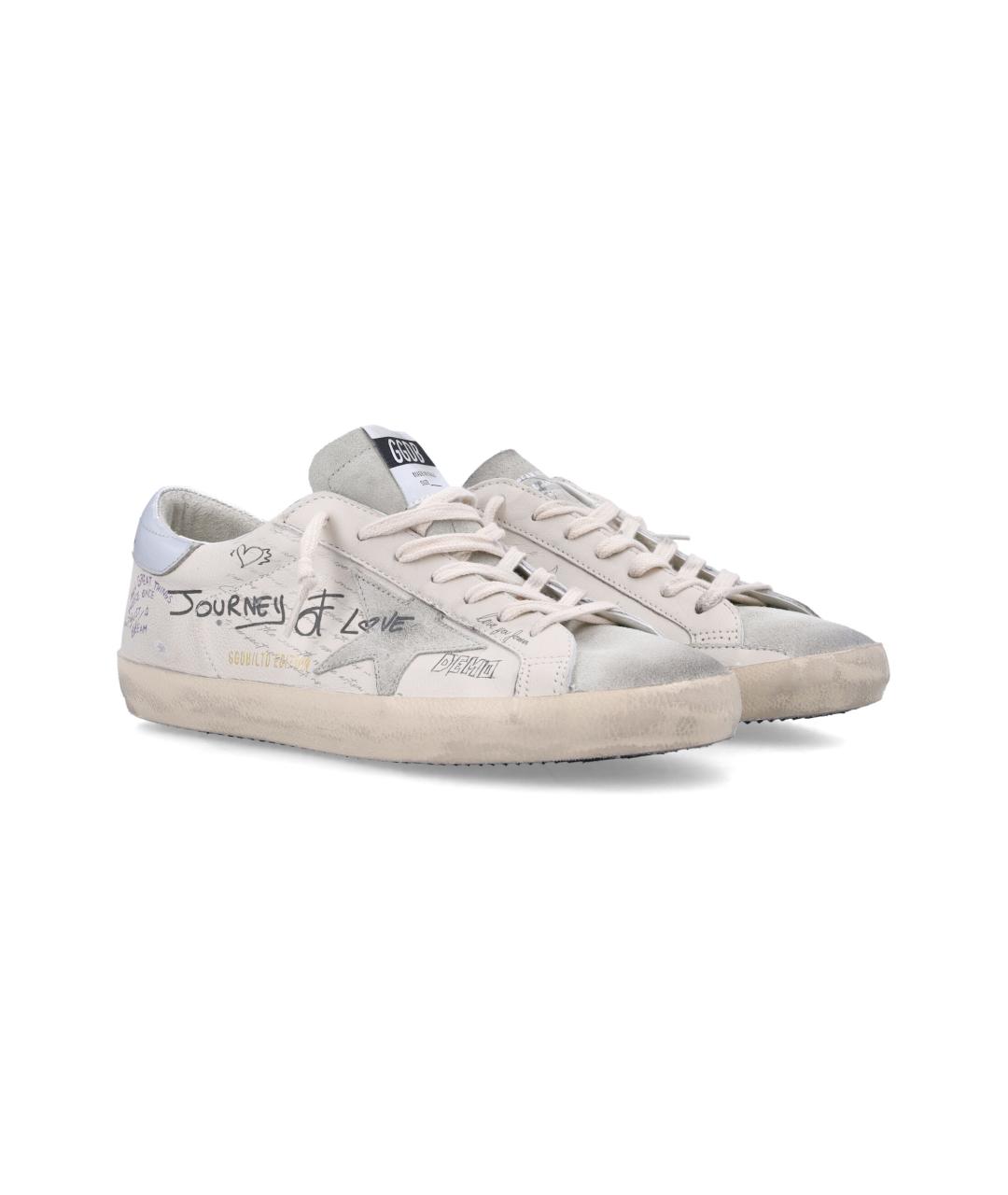 GOLDEN GOOSE DELUXE BRAND Белые кожаные низкие кроссовки / кеды, фото 2