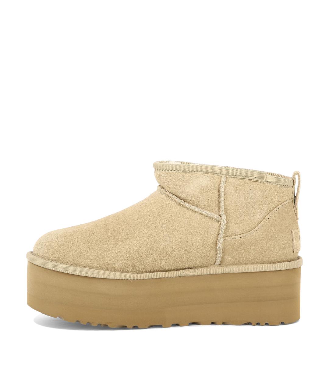 UGG AUSTRALIA Бежевые кожаные ботинки, фото 3