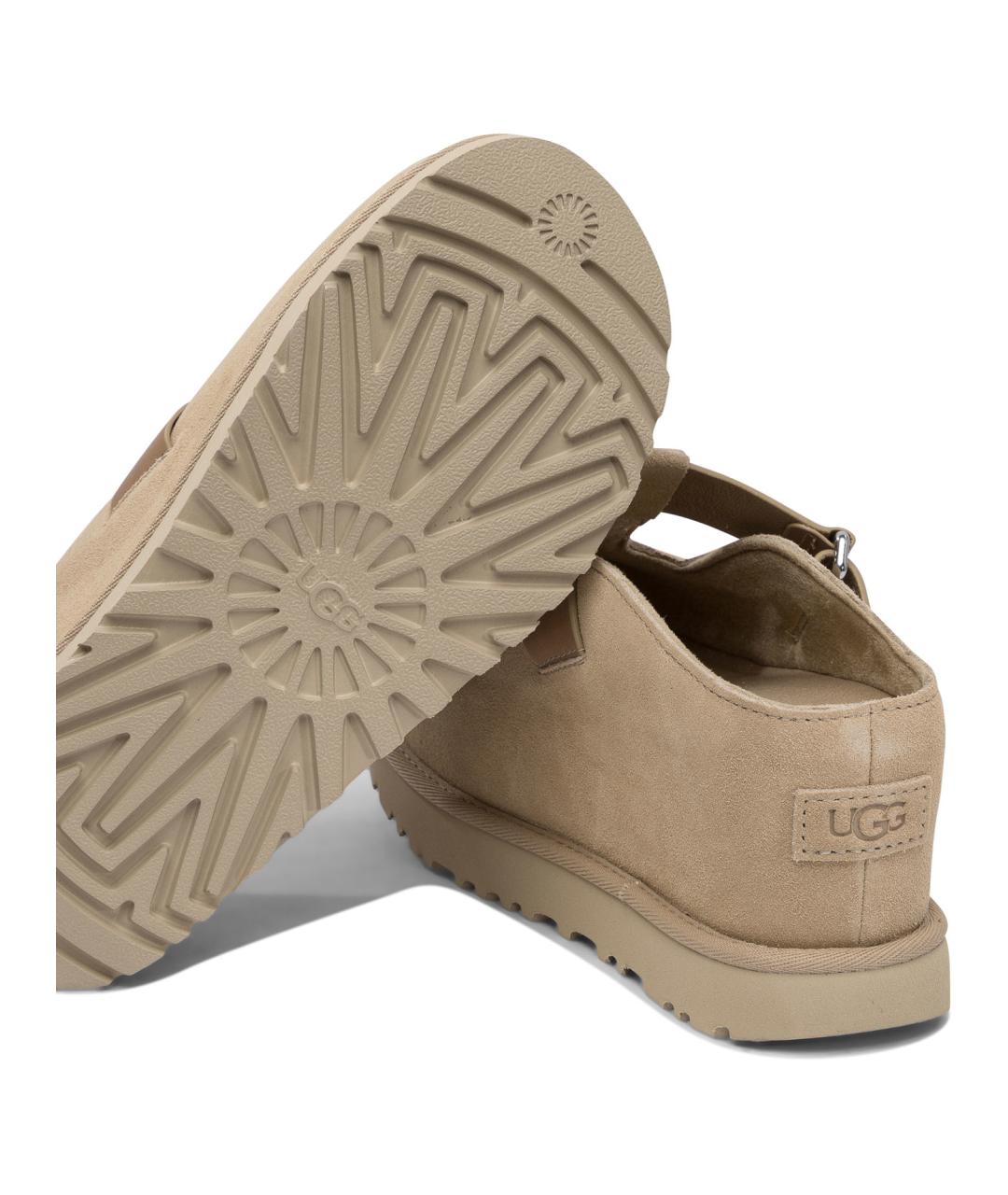 UGG Бежевые кожаные ботинки, фото 5