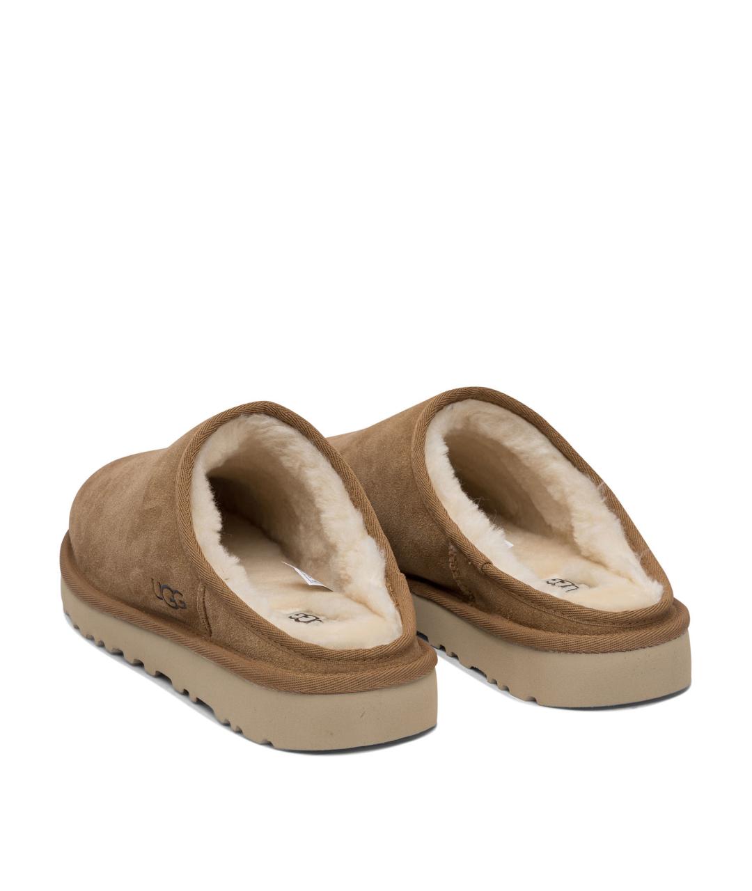 UGG AUSTRALIA Коричневые кожаные шлепанцы, фото 4