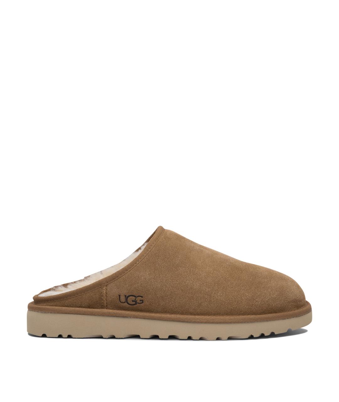 UGG AUSTRALIA Коричневые кожаные шлепанцы, фото 1