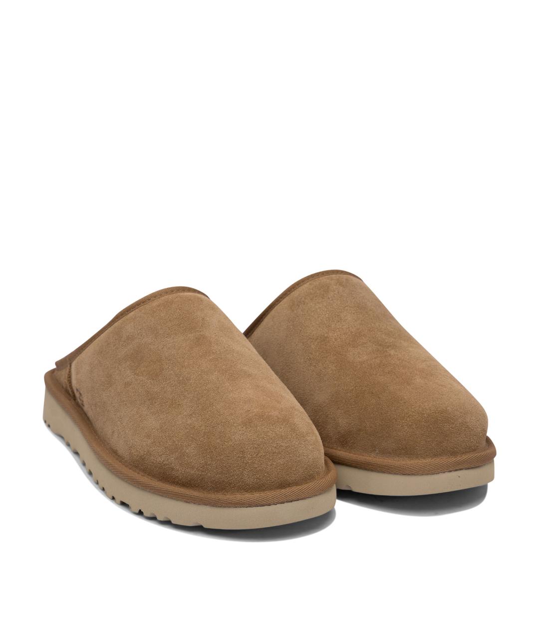 UGG AUSTRALIA Коричневые кожаные шлепанцы, фото 2