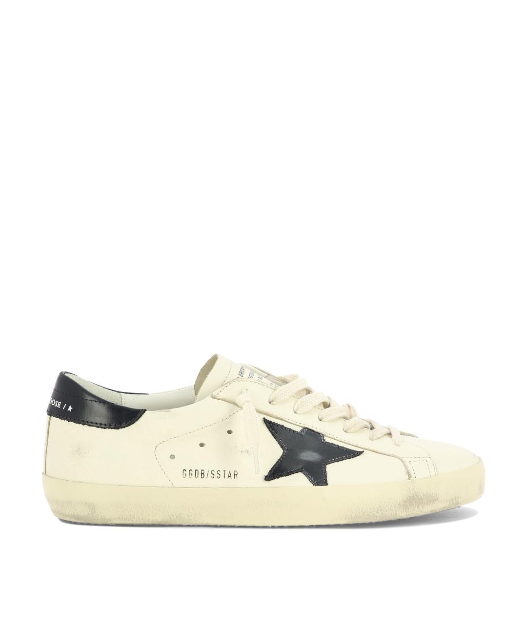 GOLDEN GOOSE DELUXE BRAND Бежевые кожаные низкие кроссовки / кеды, фото 1